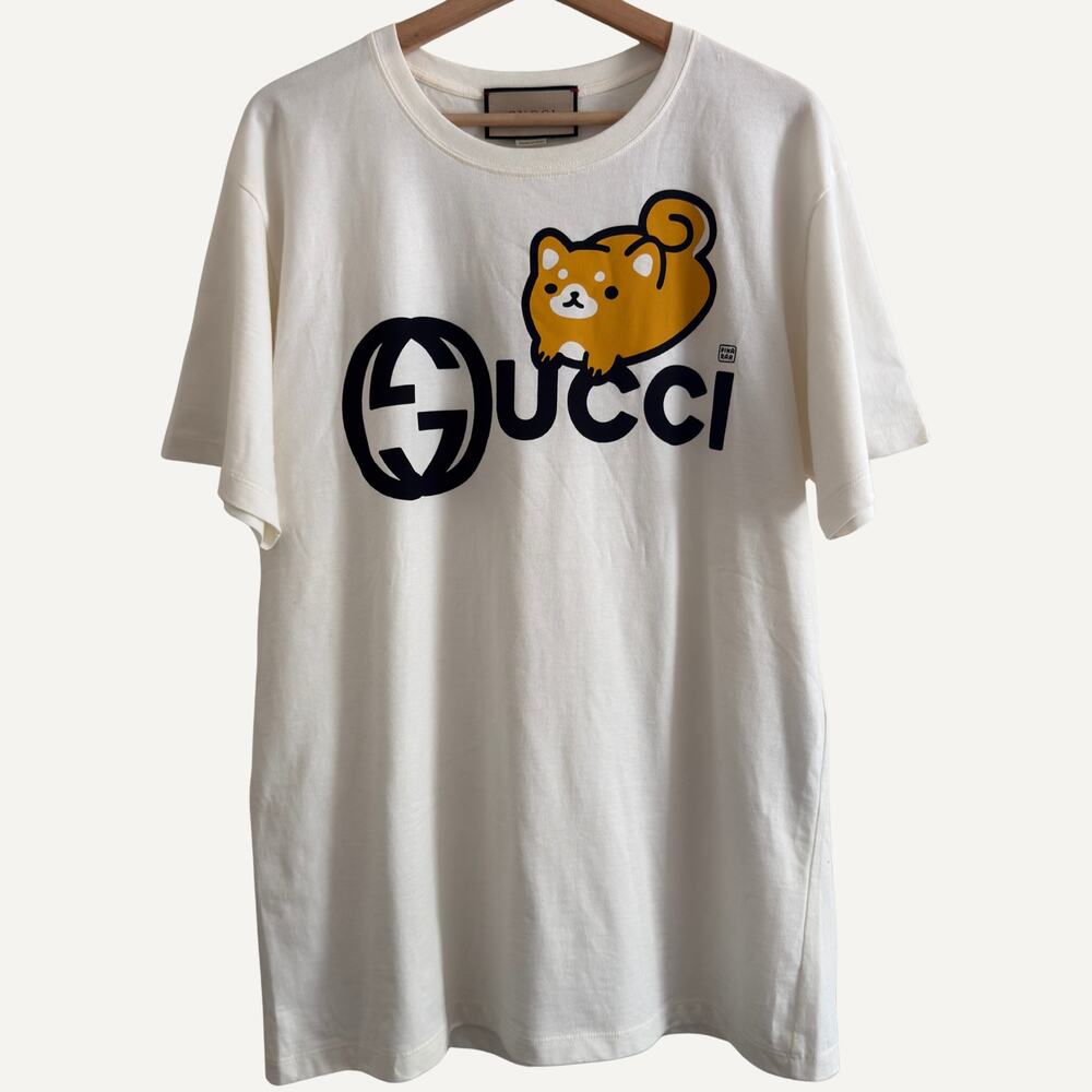Gucci x Rilakkuma Men's White Graphic Logo T-Shirt Size Small Collab Tee